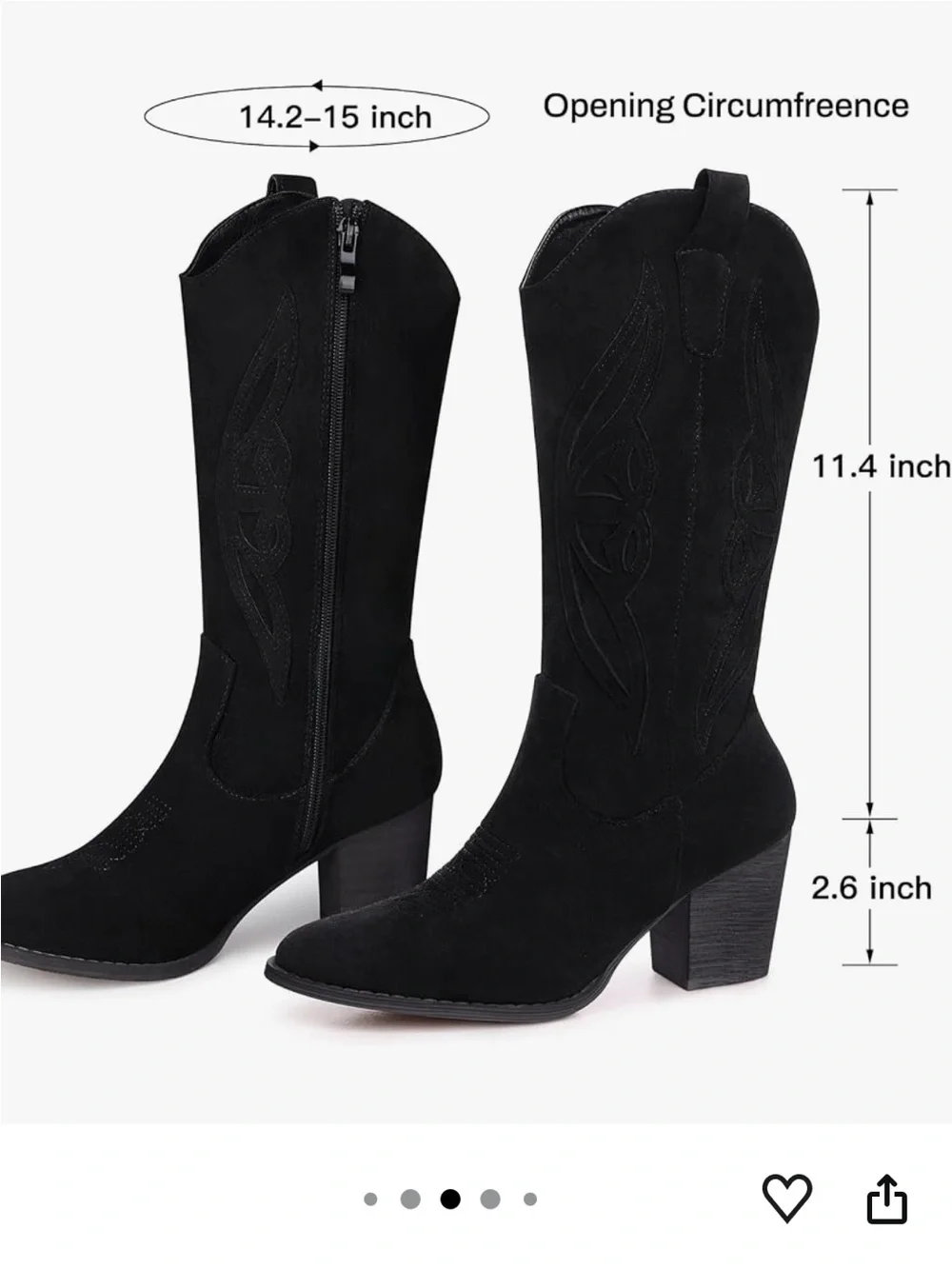 Shibever Cowboy Black Boots for Women Size 10 New in Box #Lux-CL